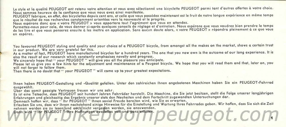 Peugeot 1974 Owner's Manual